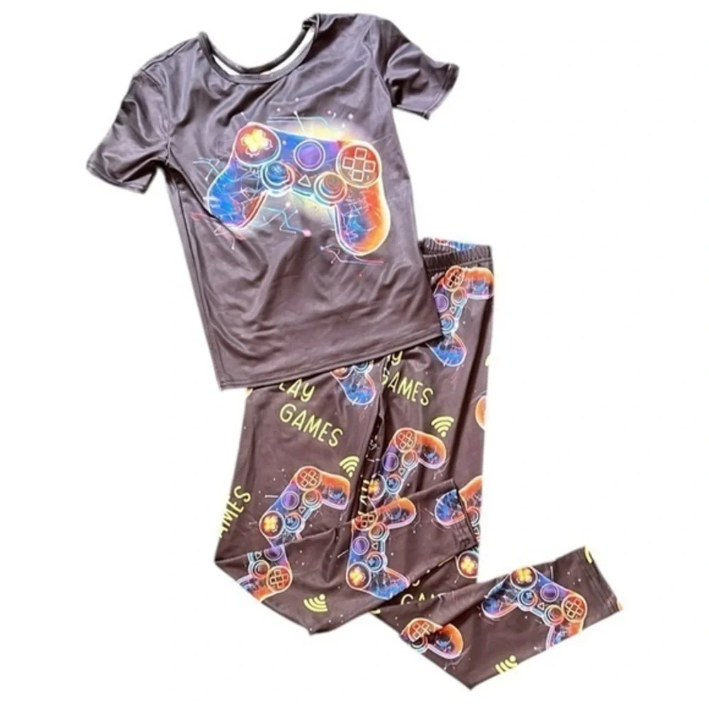 SHEIN Kids Pajamas with Game Controller Design, boys size 11 year